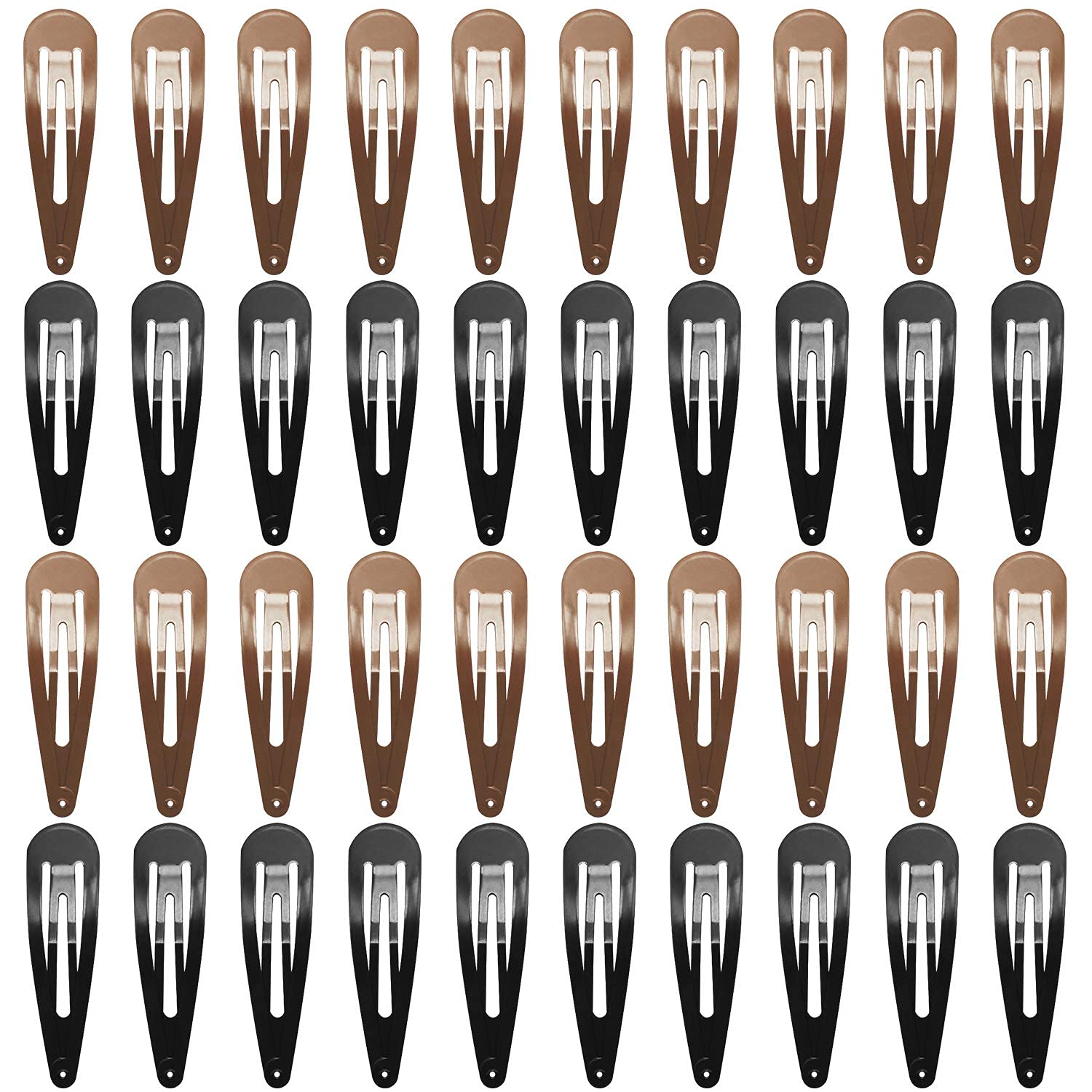 Pinces snap grandes 7 cm Funtopia en noir pour coiffage rapide.