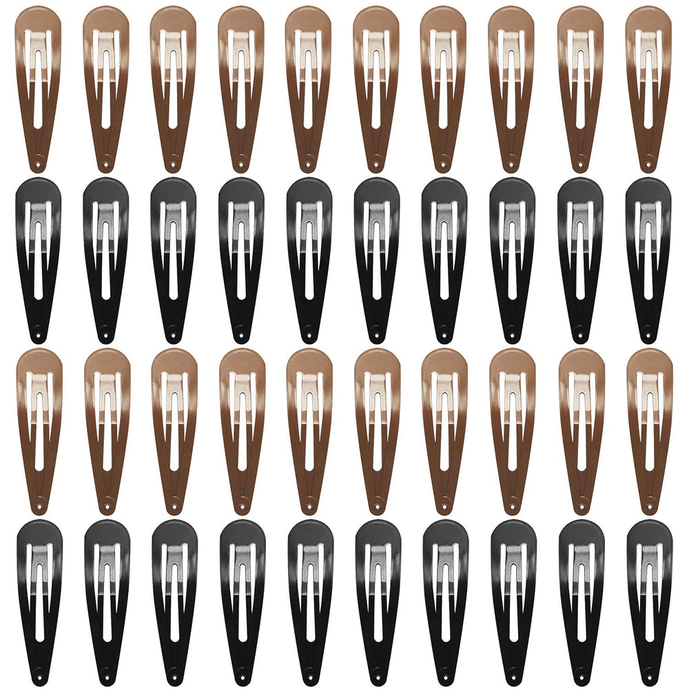 Pinces snap grandes 7 cm Funtopia en noir pour coiffage rapide.