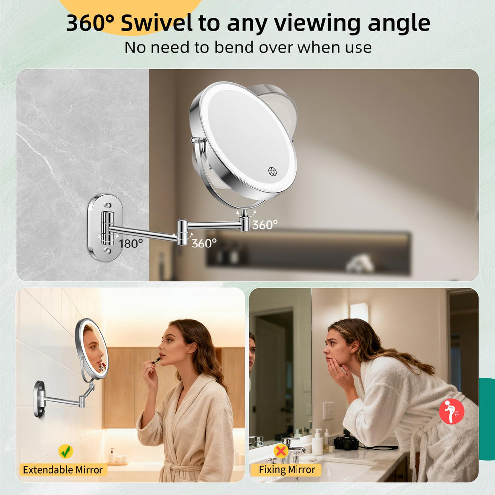 FUNTOUCH miroir double face 1x/30x pour maquillage précis des yeux