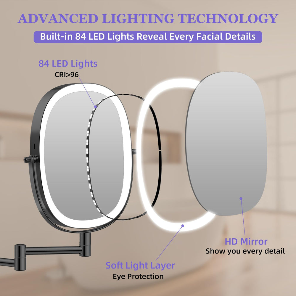 Miroir FUNTOUCH éclairage triple couleurs pour ambiance visuelle.