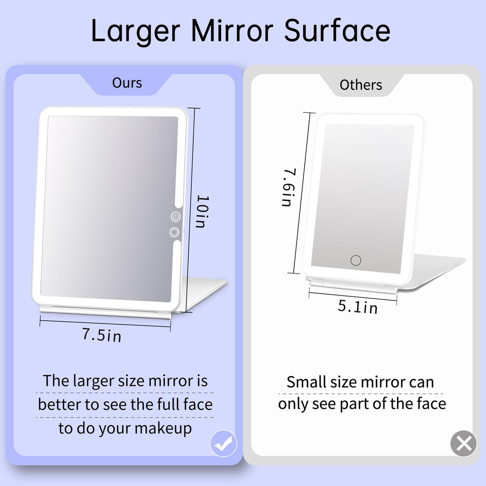 FUNTOUCH miroir 3 couleurs lumineux, réglage tactile pour un éclairage naturel