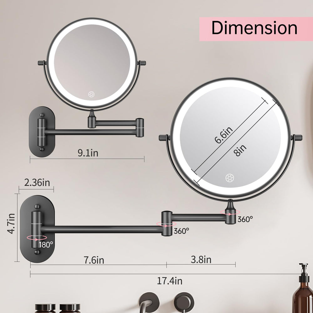 Miroir FUNTOUCH HD en acier inox anti-rouille durable