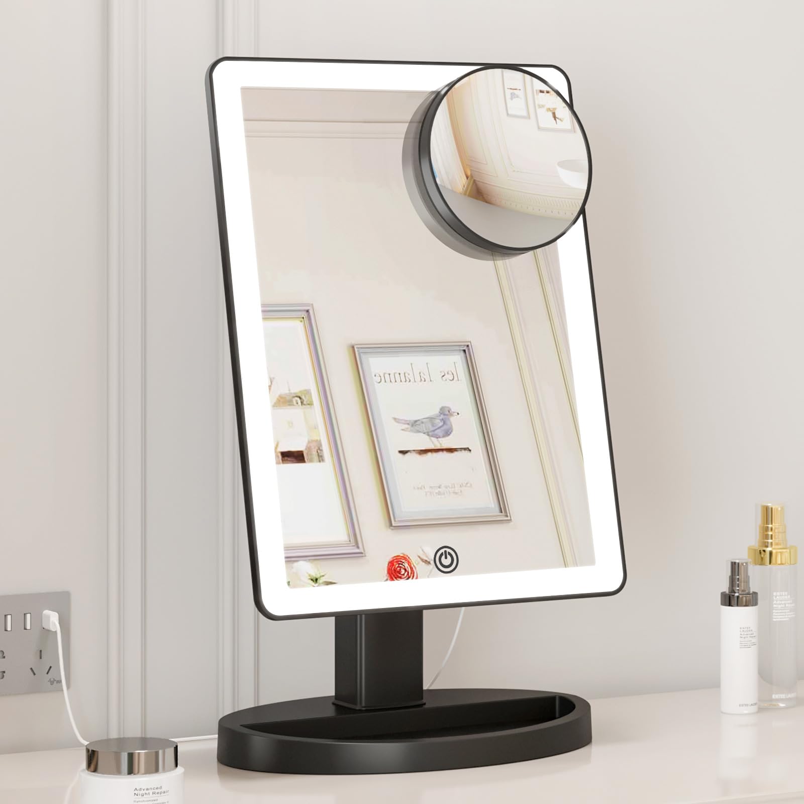 FUNTOUCH miroir LED 88 – éclairage uniforme révélant les détails.
