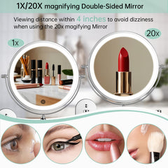 Miroir FUNTOUCH avec 1X et 20X pour détails précis