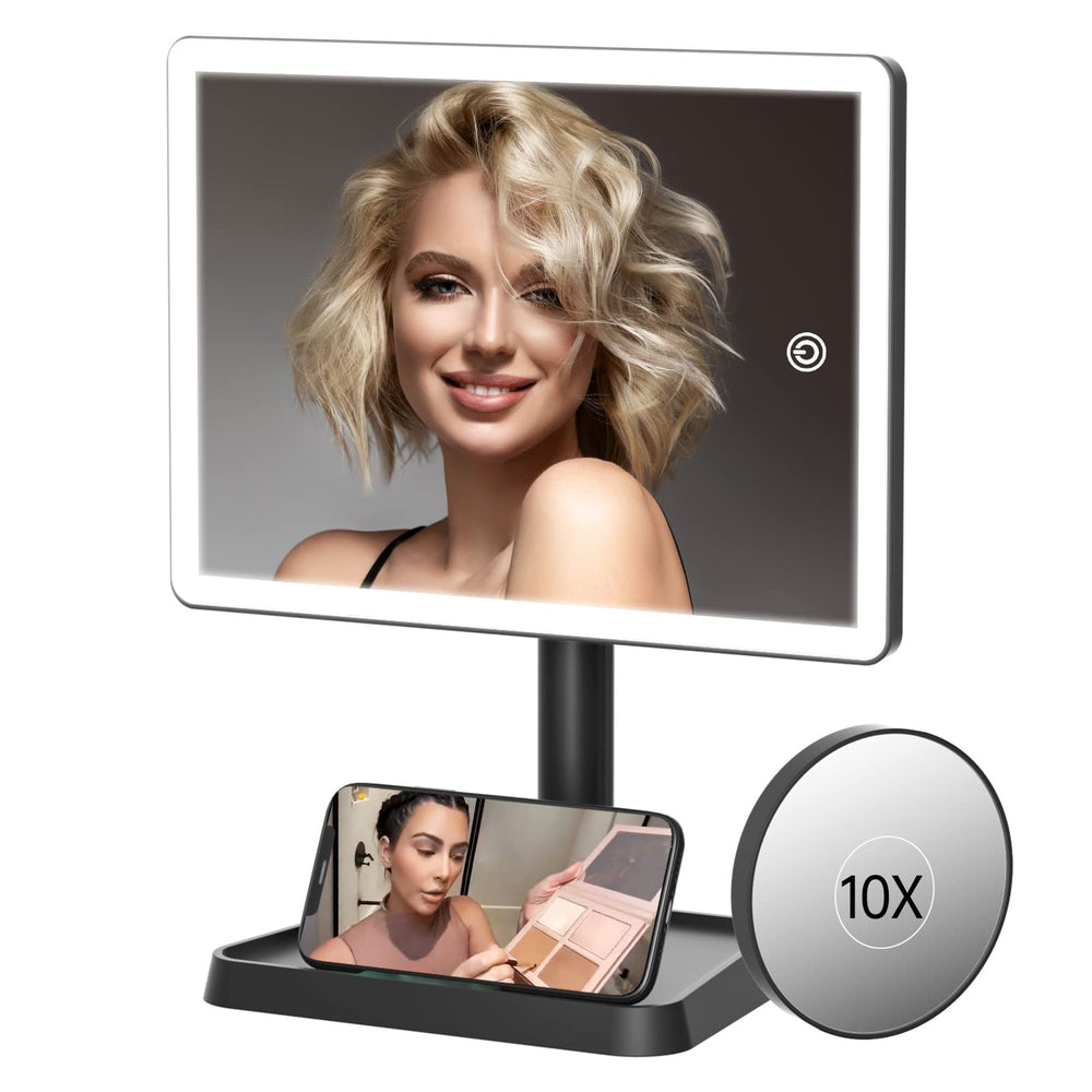 Finition noire élégante du miroir FUNTOUCH pour un bureau chic.