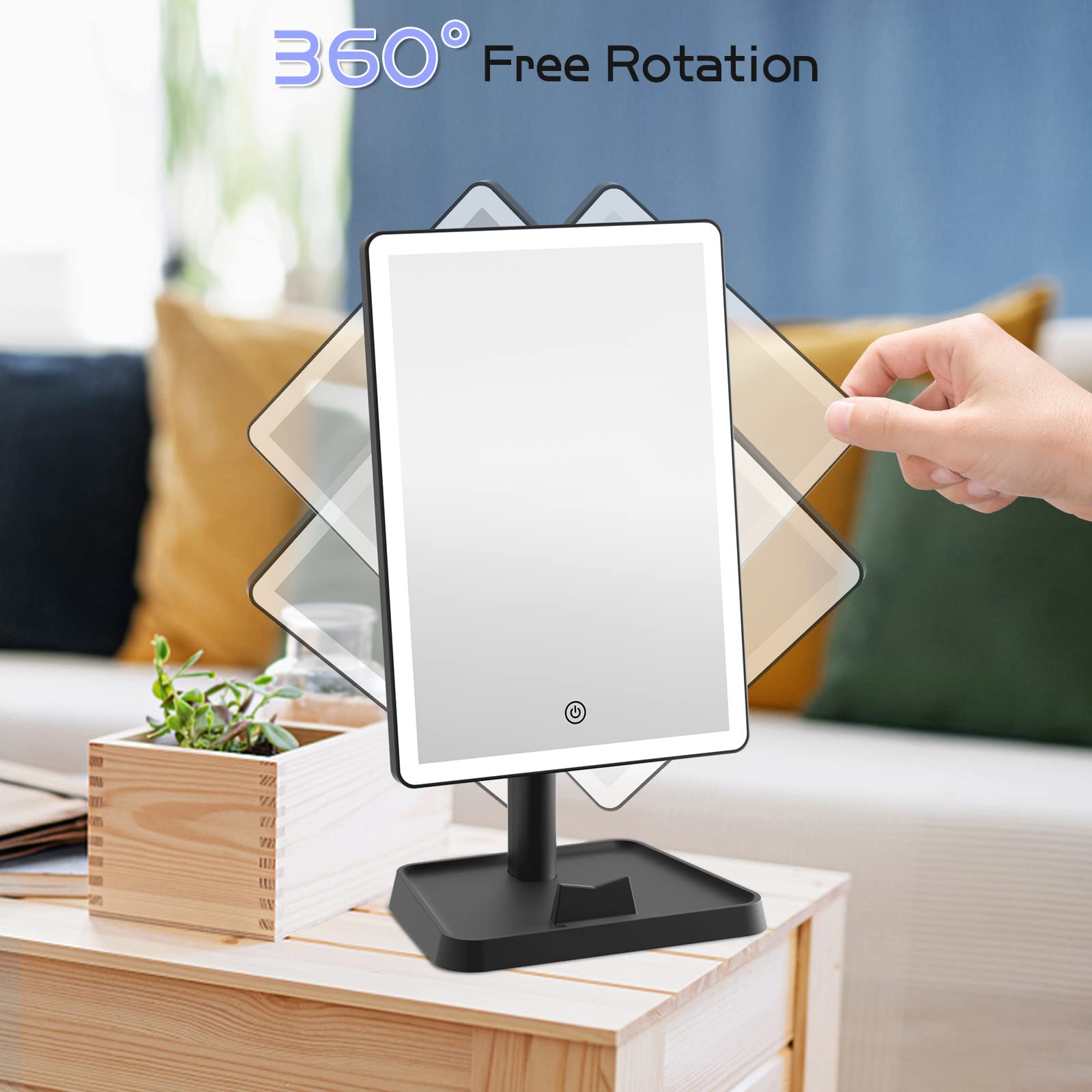 Miroir FUNTOUCH léger, environ 800 g, facile à transporter.