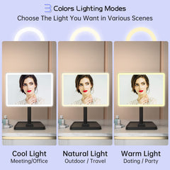 Miroir FUNTOUCH avec support téléphonique intégré pour filmer vos tutoriels.