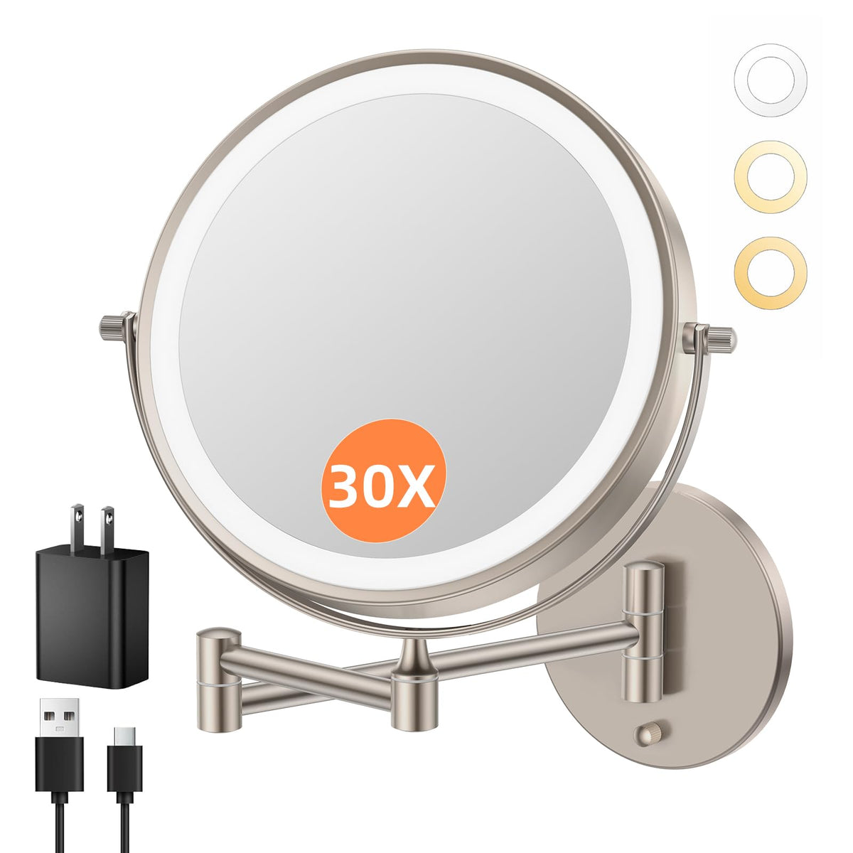 Miroir FUNTOUCH 9 pouces avec lumière pour un maquillage précis