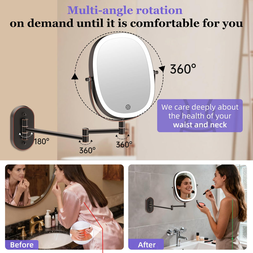 FUNTOUCH miroir avec bras extensible de 13 pouces et ajustement facile