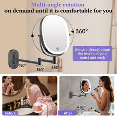 Miroir FUNTOUCH bras pliable pour gain d'espace.