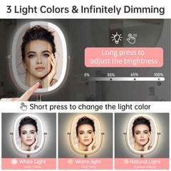 FUNTOUCH miroir DEL en 3 couleurs pour différents maquillages