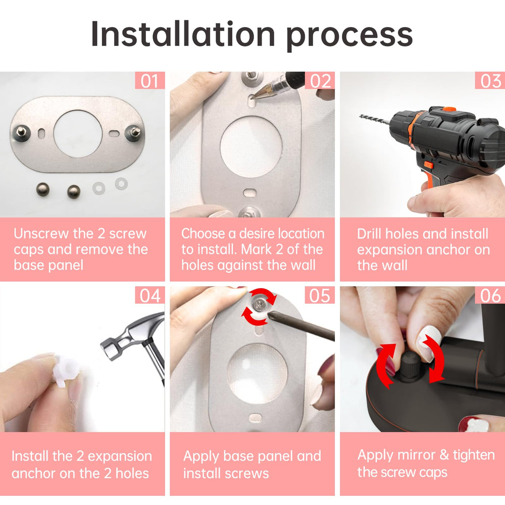 FUNTOUCH miroir mural facile à installer, cadre durable