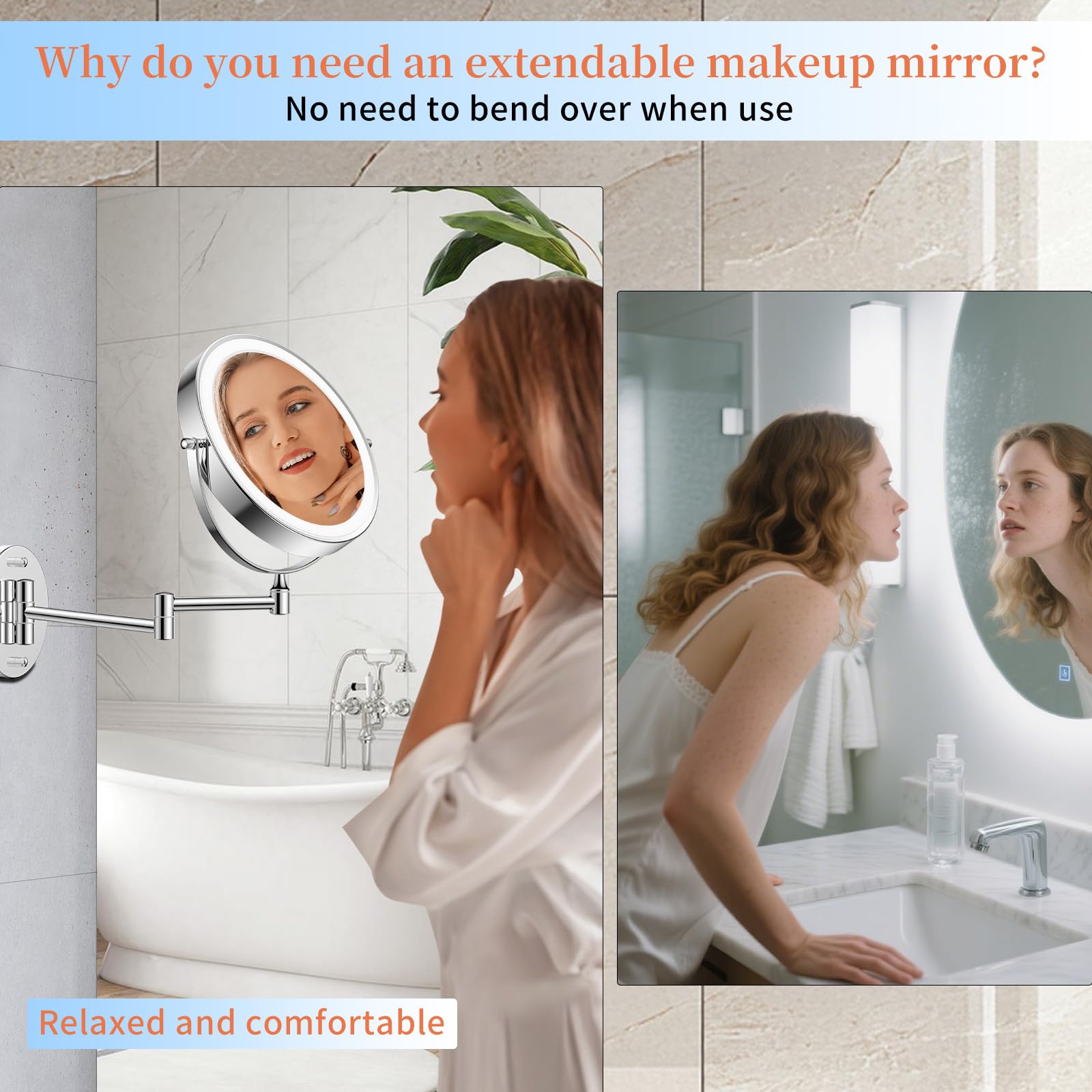 Installation murale simple du miroir FUNTOUCH dans la salle de bain.