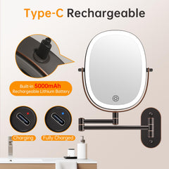FUNTOUCH miroir rechargeable 5000 mAh, sans fil et pratique