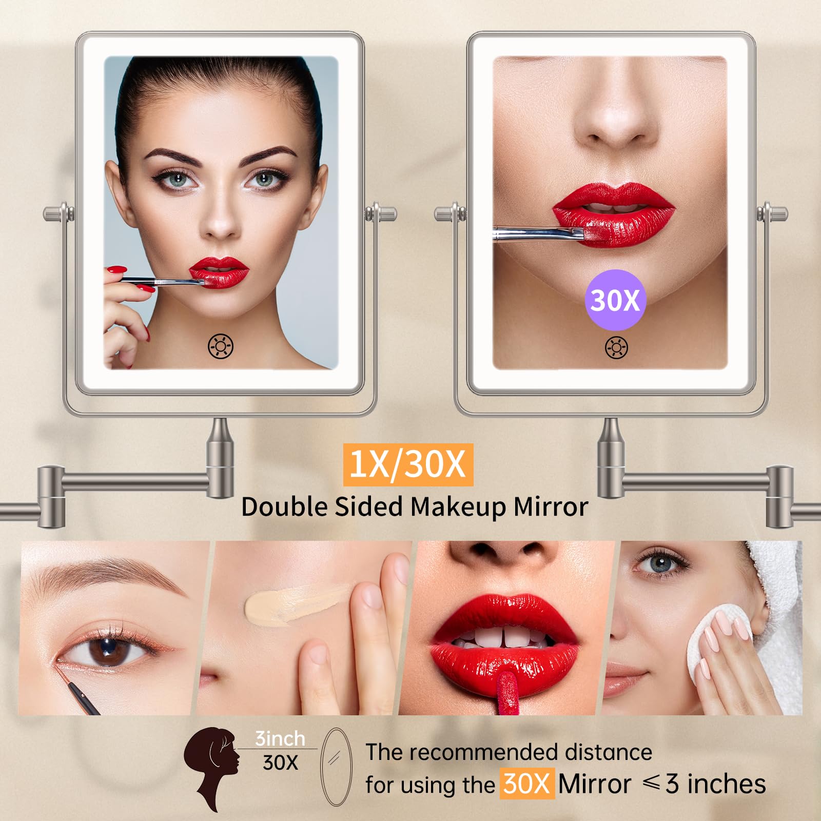 Bras pivotant à 360° et rotation fluide du miroir FUNTOUCH