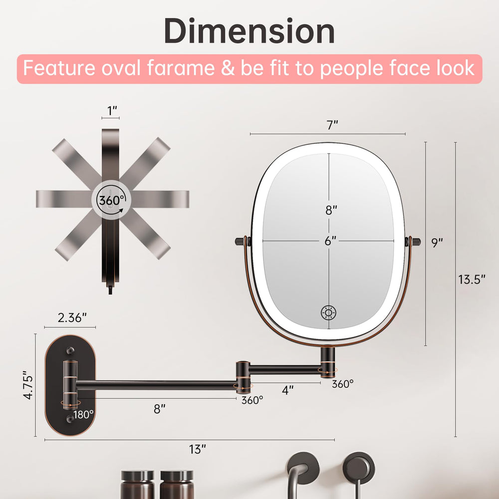 FUNTOUCH miroir rotation à 360° pour un angle parfait