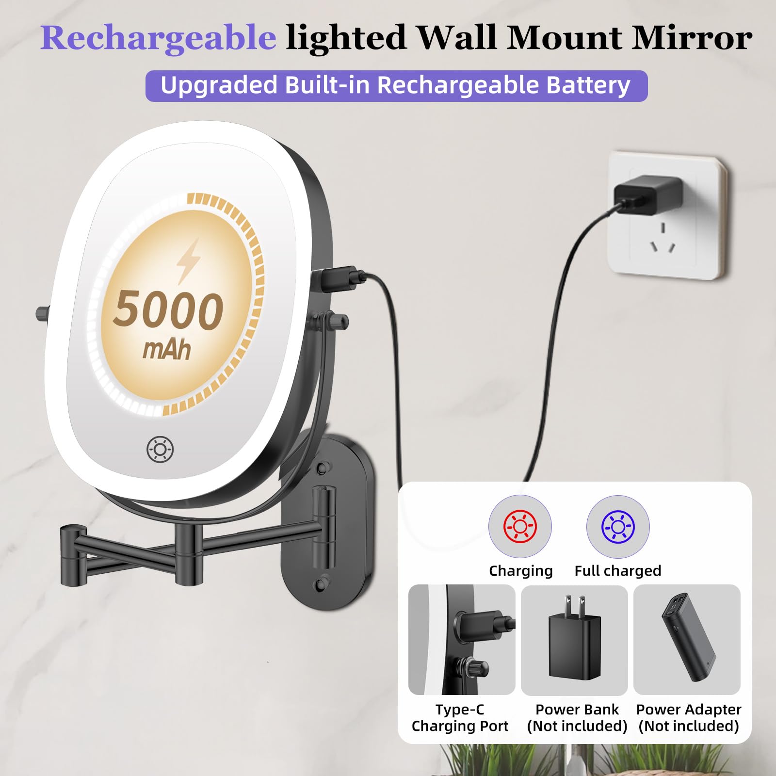 Miroir FUNTOUCH détails yeux nets pour tracé précis.