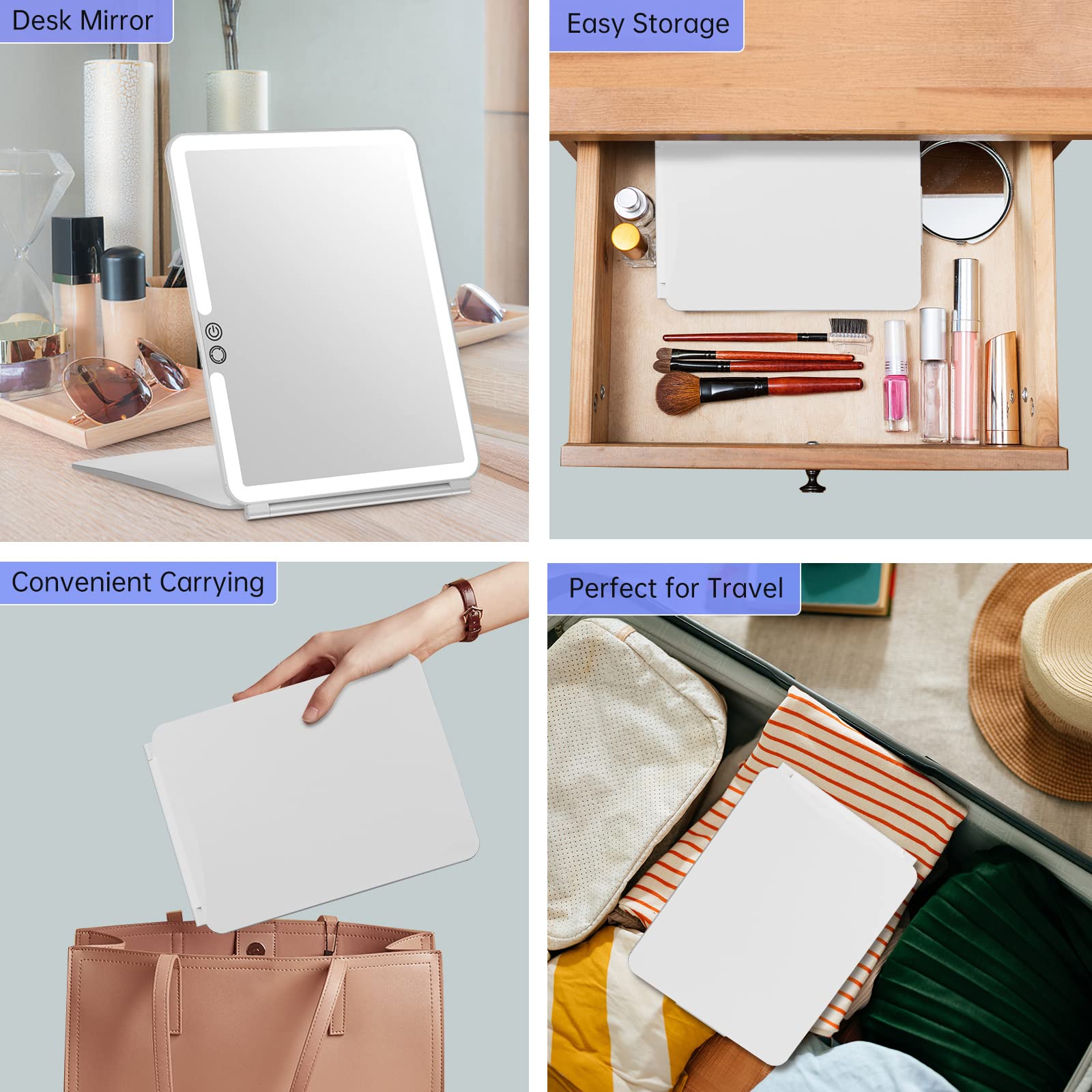 FUNTOUCH miroir pliable et compact, parfait en voyage