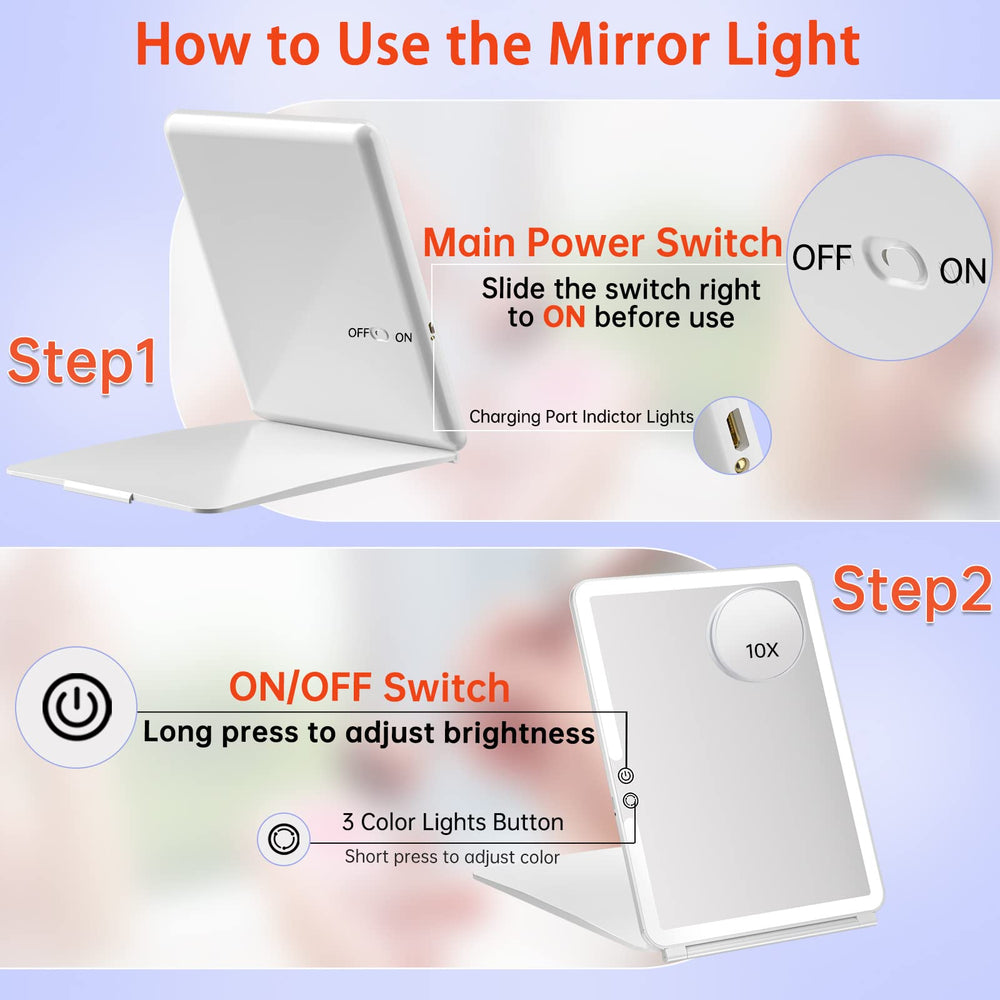 FUNTOUCH miroir rechargeable 1800mAh offrant jusqu'à 2,5 heures d'utilisation