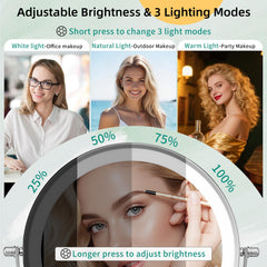 FUNTOUCH miroir rechargeable 5000mAh, autonomie sans fil pratique