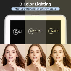 Miroir FUNTOUCH tactile avec éclairage 3 couleurs pour maquillage précis