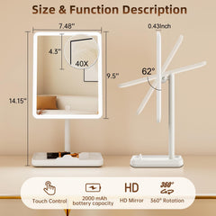 Module grossissement 40x détachable sur le miroir FUNTOUCH Vanity