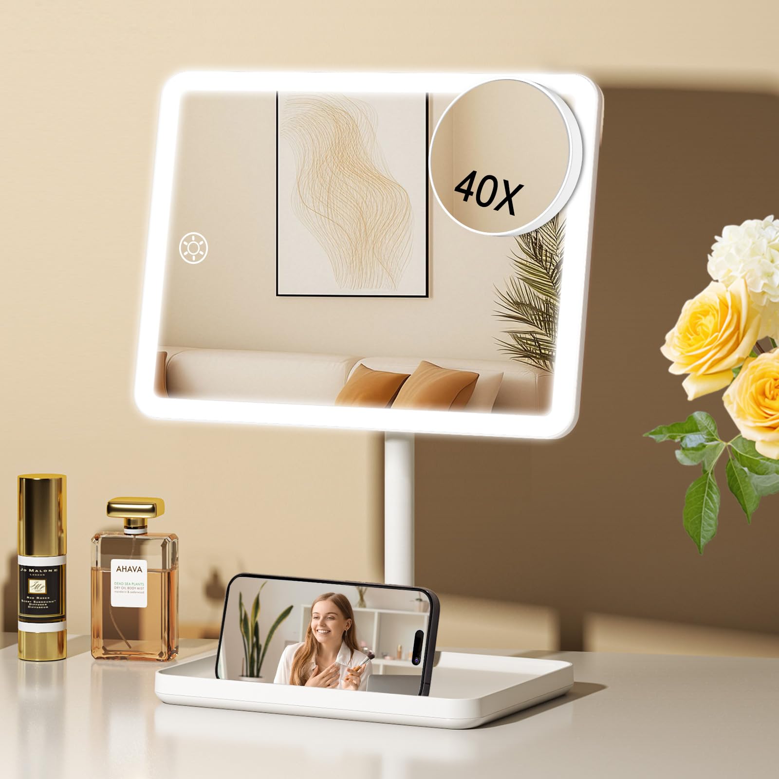 Miroir FUNTOUCH Vanity avec éclairage intégré pour un maquillage précis