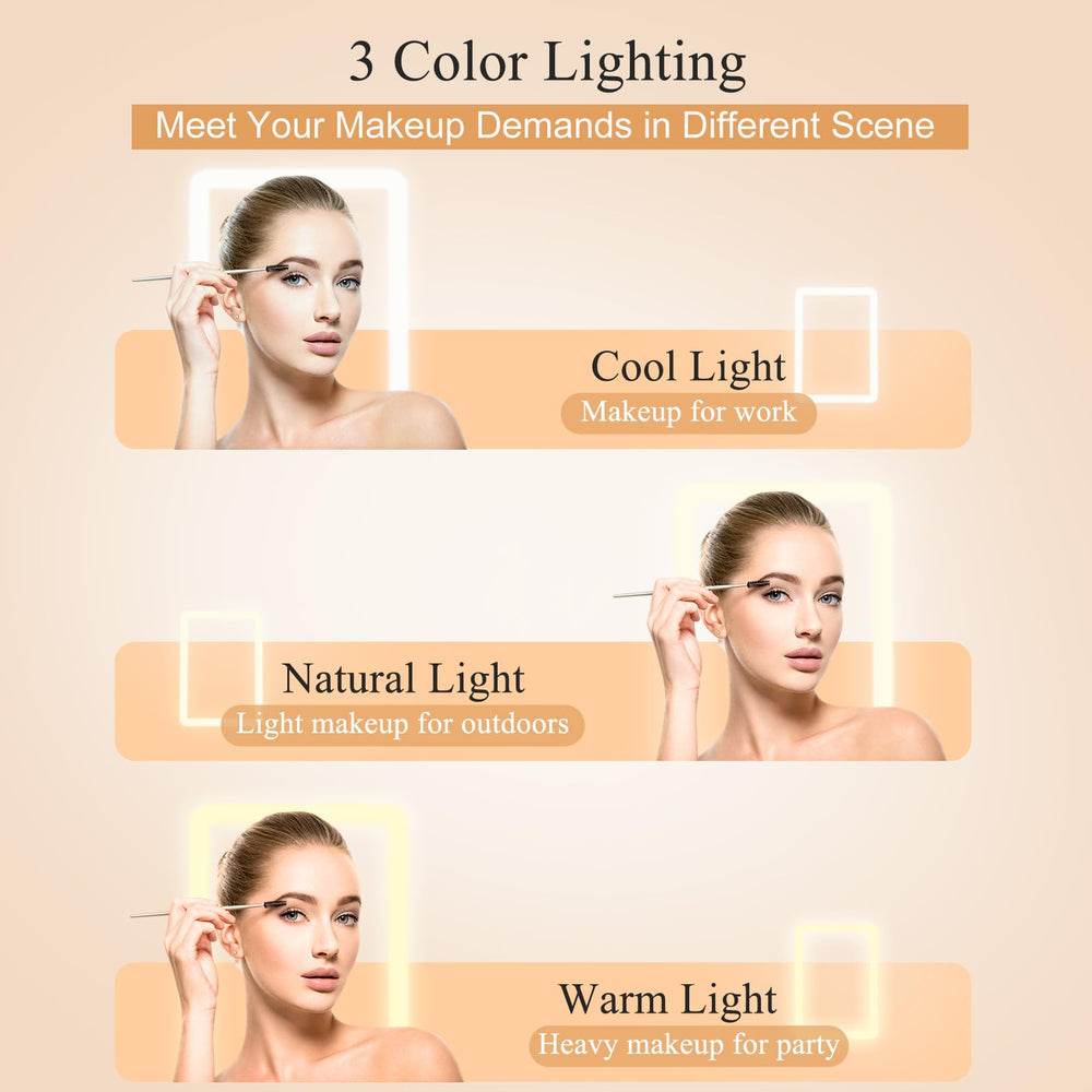 Miroir FUNTOUCH avec trois teintes lumineuses pour l éclat souhaité.