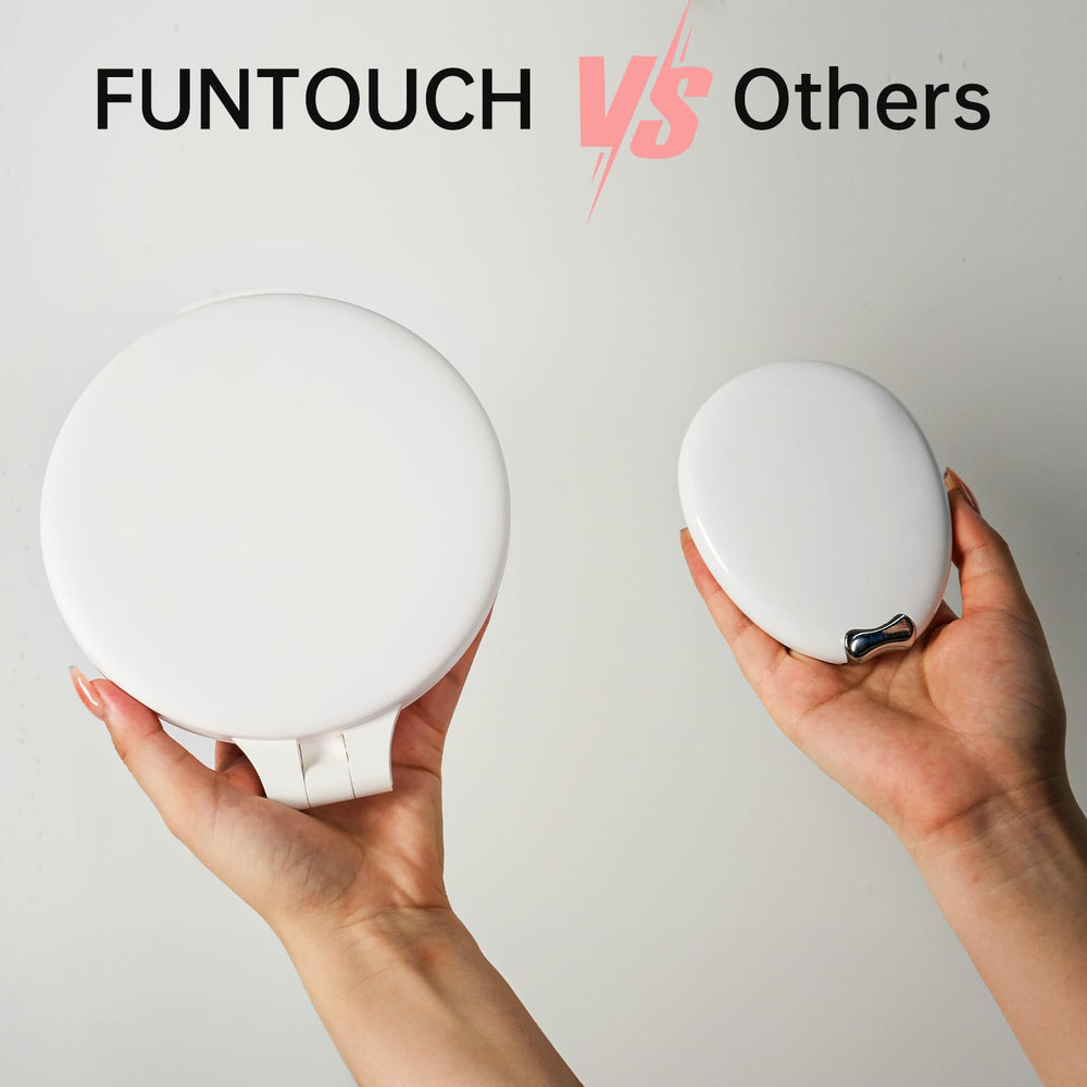 Miroir FUNTOUCH à double face pour maquillage en déplacement.