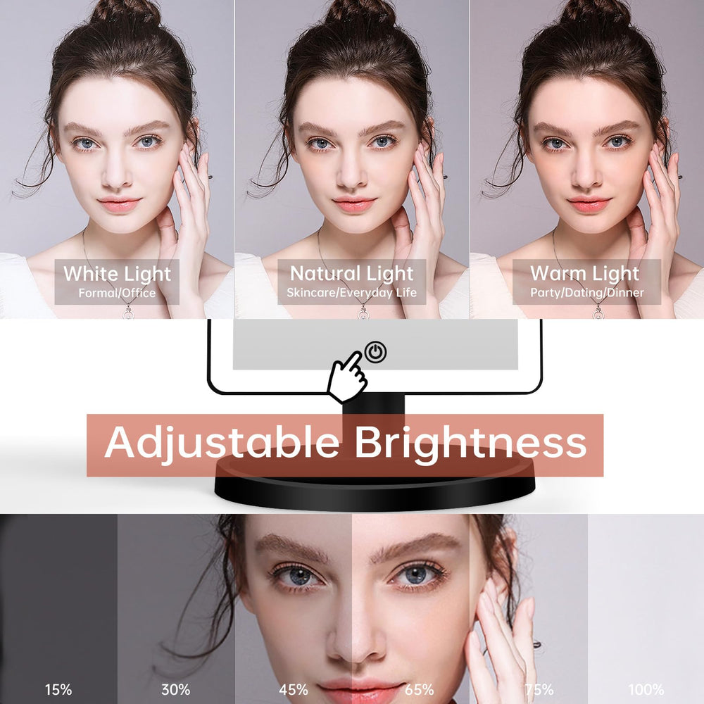 FUNTOUCH éclairage à trois couleurs pour tout style maquillage.