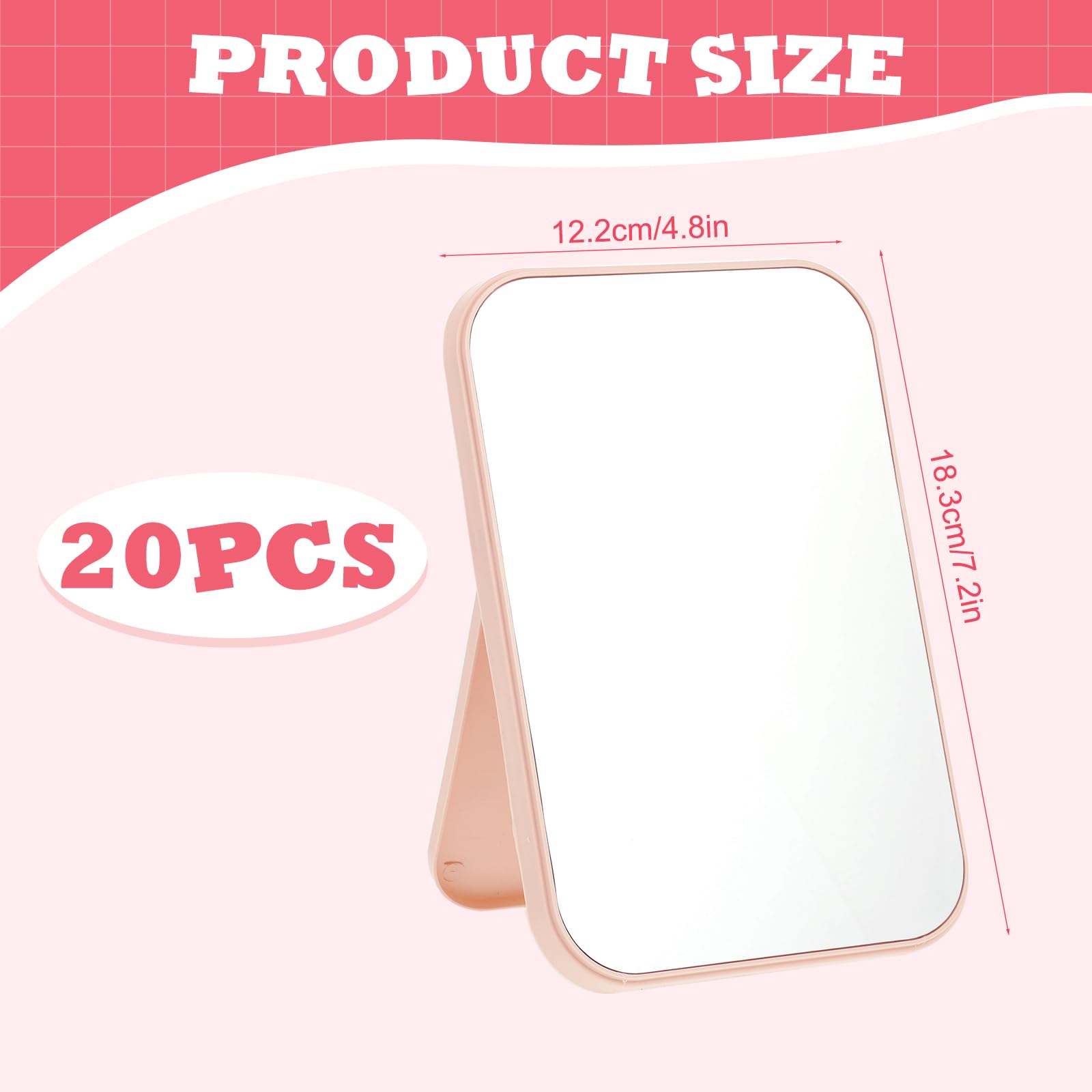 Miroir de table rose FUPMILPHRANX, reflet clair pour maquillage quotidien