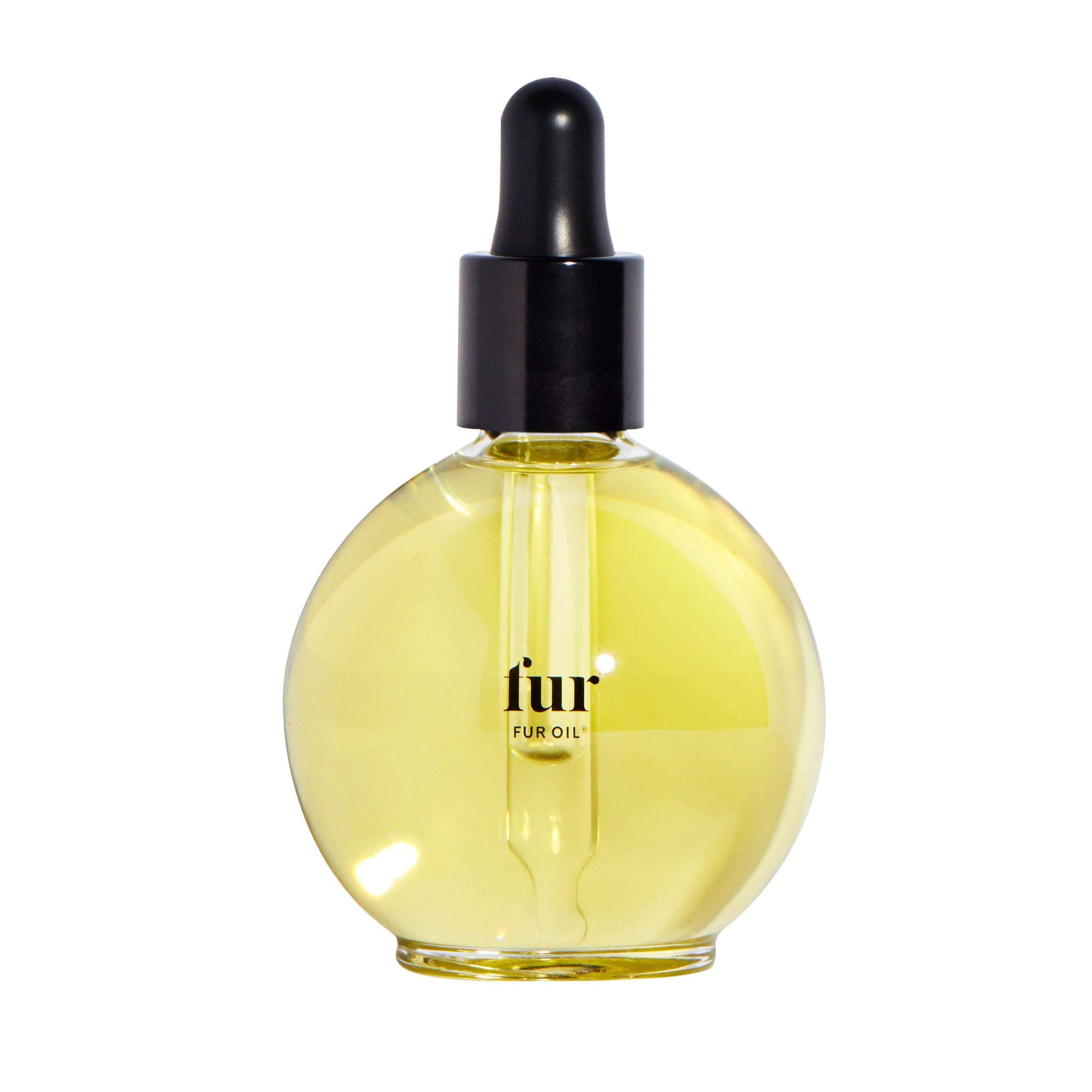 Fur Oil bouteille sur comptoir, prevention des poils incarnes.