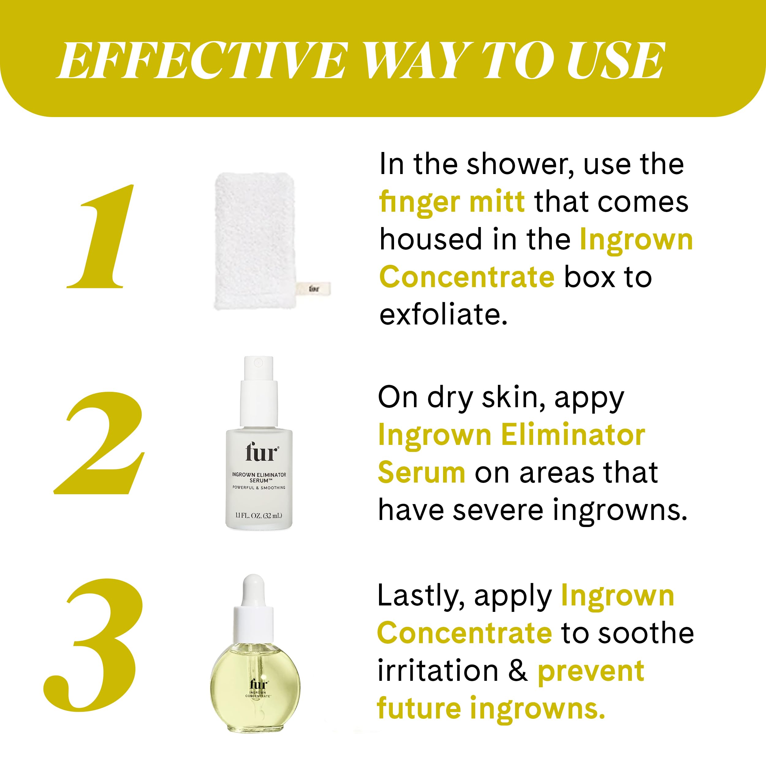 Usage quotidien conseillé pour une peau plus lisse après épilation.