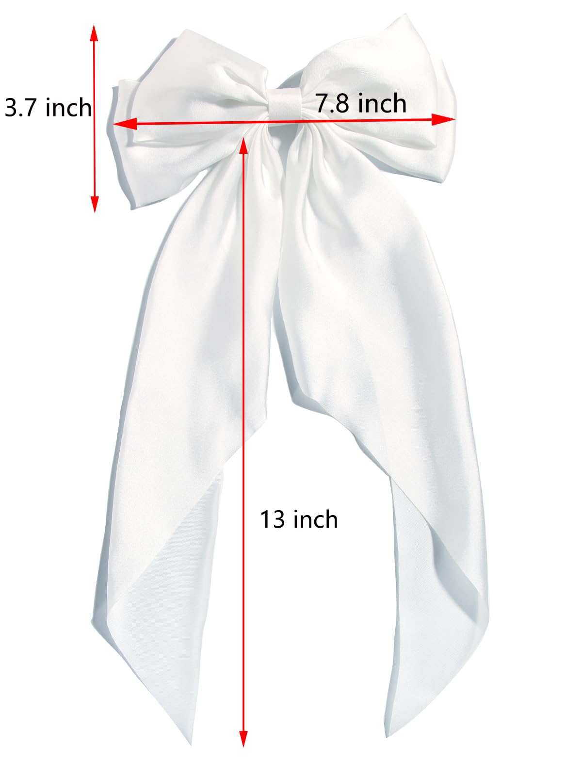 Furling Pompoms, noeud satin long avec queue, accessoire polyvalent.
