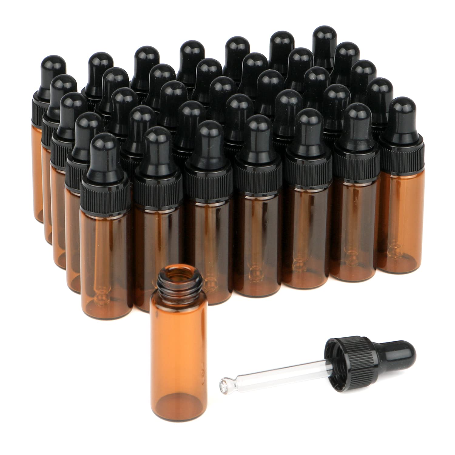 Furnido bouteille ambrée 5ml avec pipette, idéale pour préserver les huiles essentielles.
