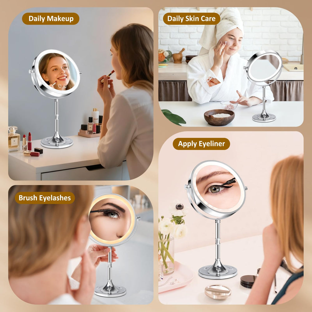 Miroir Fursourige base détachable, usage sur pied ou portable