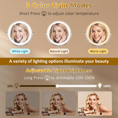 Miroir Fursourige avec éclairage 3 couleurs pour tout éclairage