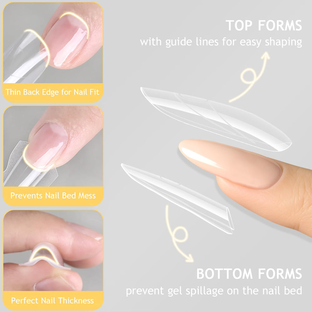 Kit avec 15 tailles, ajustement parfait pour ongles ovales et en amande