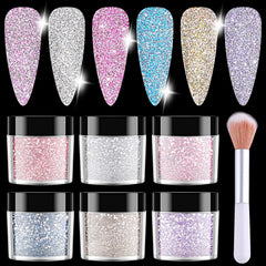 Ensemble de paillettes réfléchissantes Furtherpretty six couleurs pour ongles
