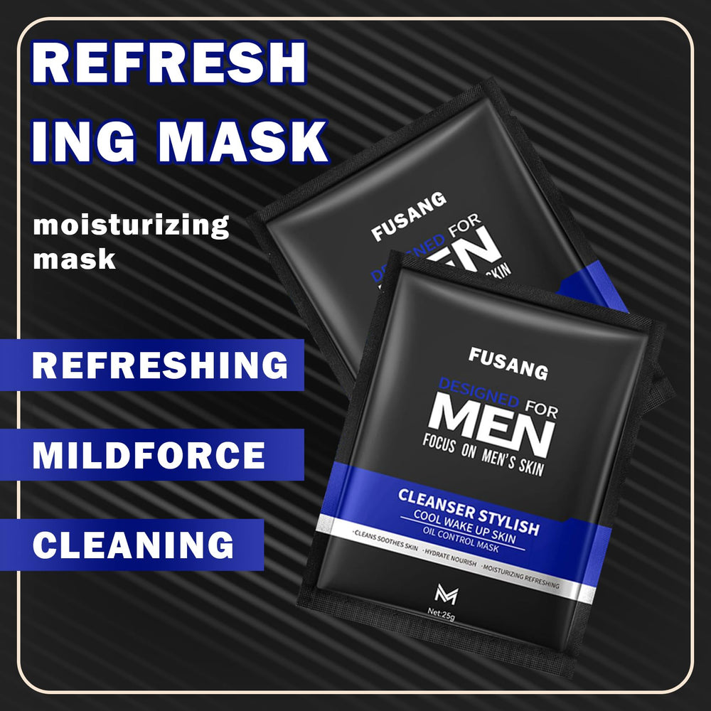 Masques Fusang pour homme, adaptés aux peaux grasses pour hydratation adaptée.