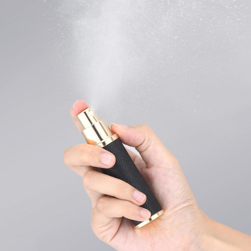 Étui en cuir lychee noir Fusupak, ensemble de 2 pièces, finition luxueuse.
