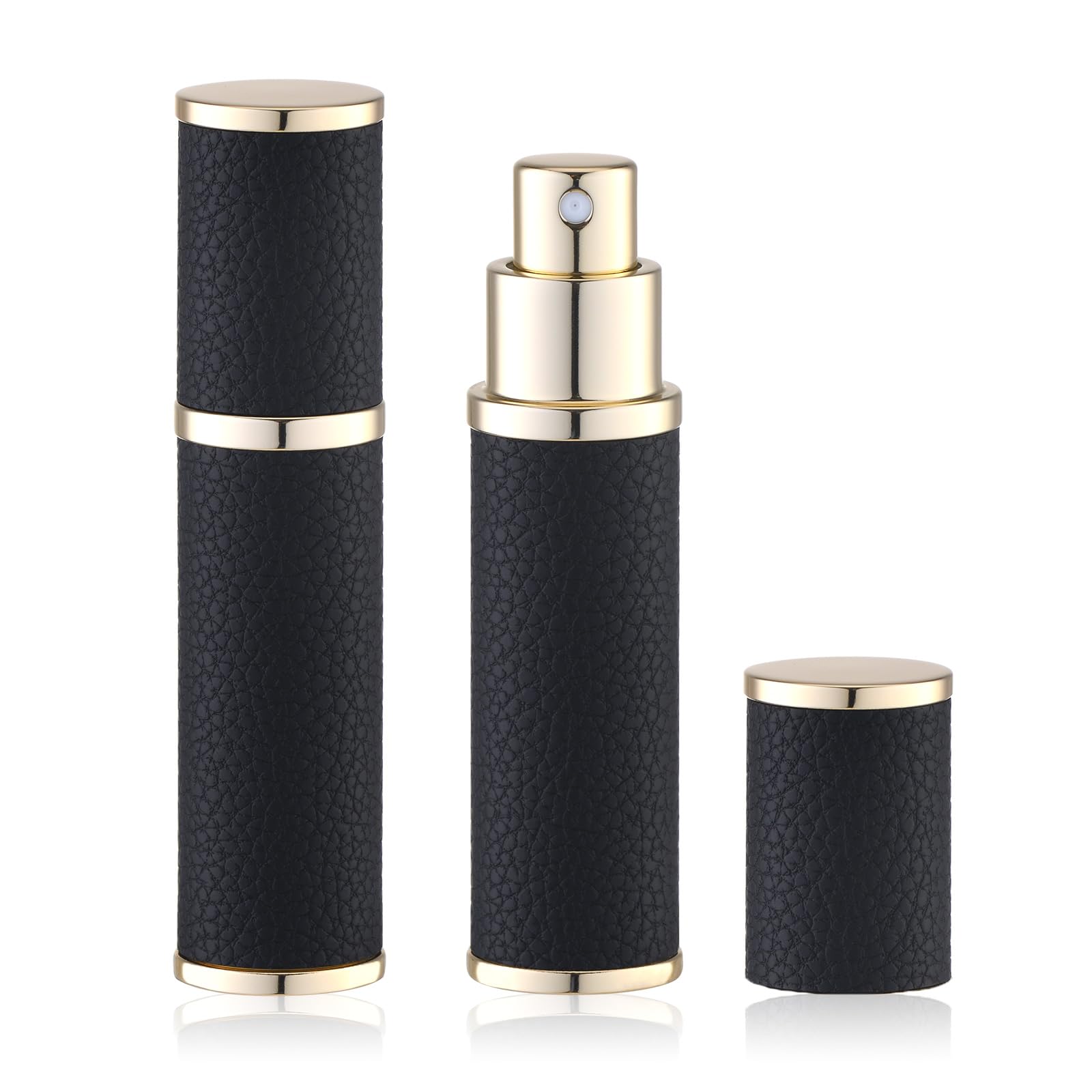 Vaporisateur Fusupak voyage 10ml noir, format compact pour la poche et déplacements.