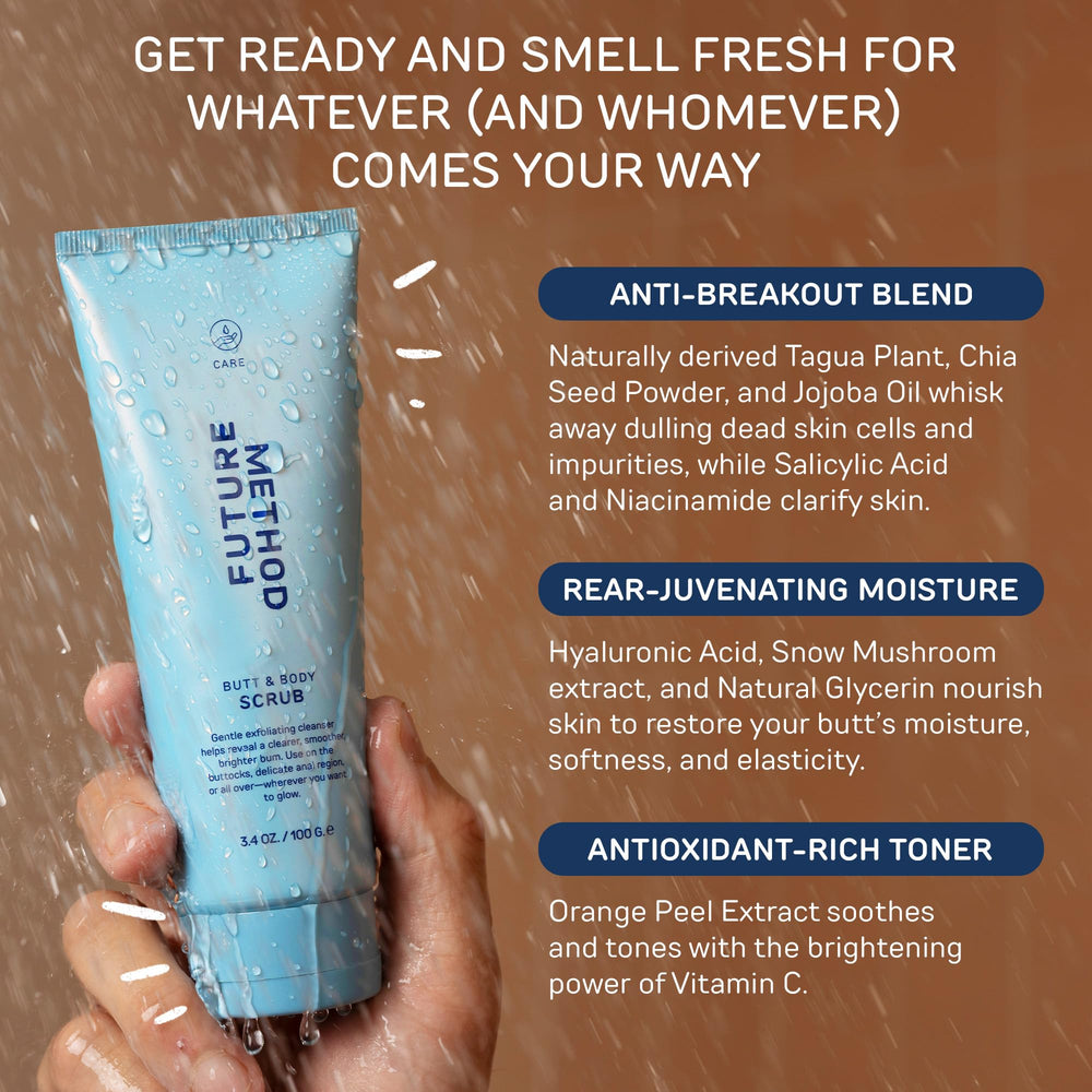 Texture granuleuse de jojoba sur le gommage FUTURE METHOD.