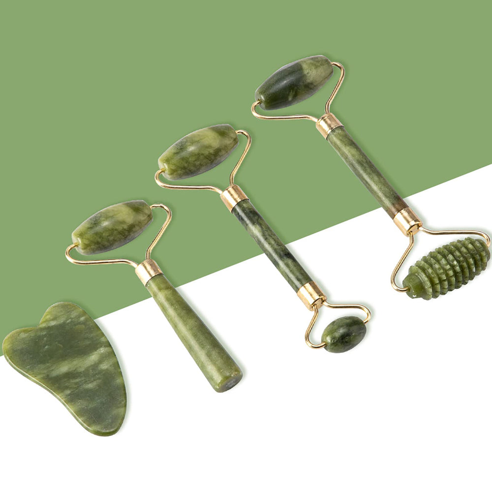 fuvooi Jade Gua Sha ensemble 5-en-1 pour le soin du visage.