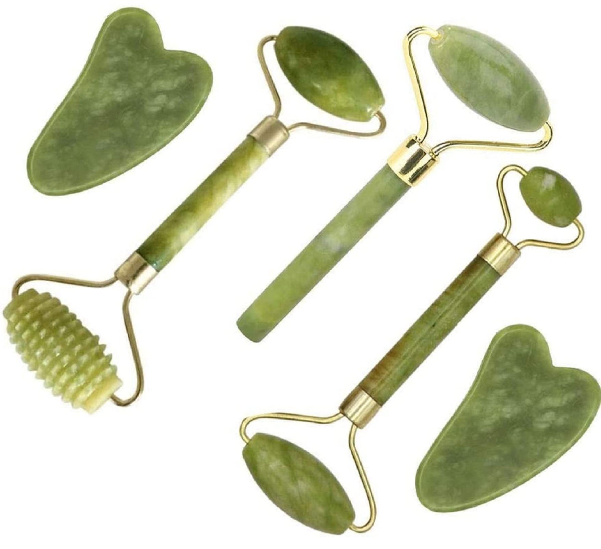fuvooi Jade Gua Sha rouleau-visage-grand pour lisser et revitaliser la peau.