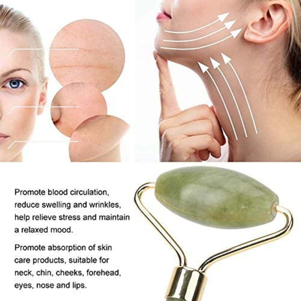 fuvooi Jade Gua Sha utilisation des rouleaux pour le cou et le visage.