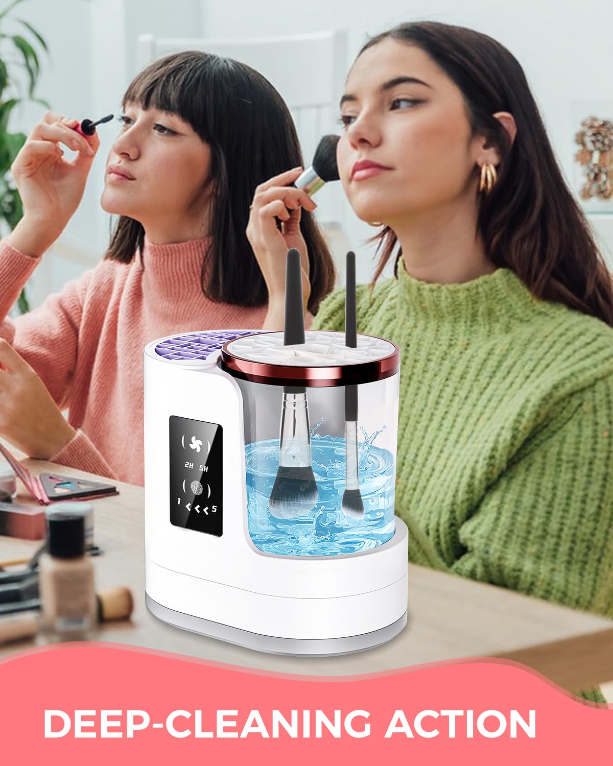 Fuziiav Nettoyeur Pinceaux Maquillage: nettoyage automatique sans effort.