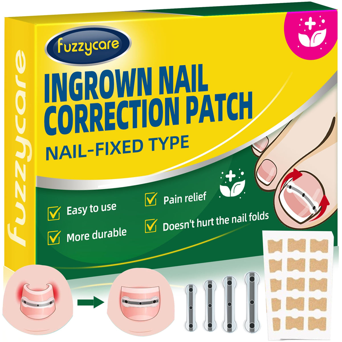 Fuzzycare kit-traitement-ongles-incarnes-grand-format: soulagement ciblé et praticité