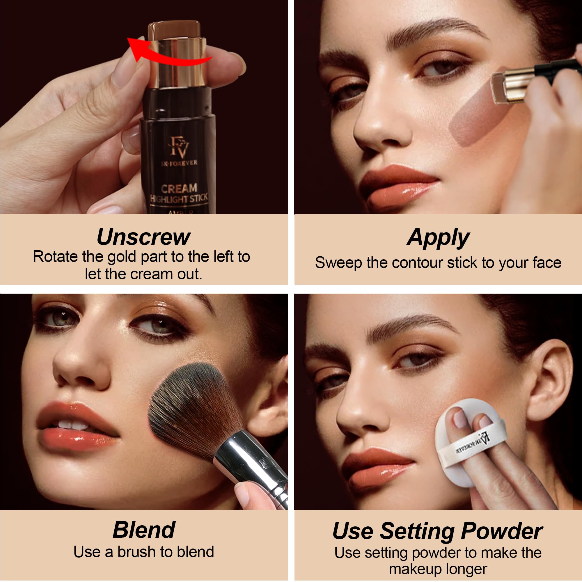 FV Contour & Bronzer Stick idéal pour débutants et retouches en déplacement.