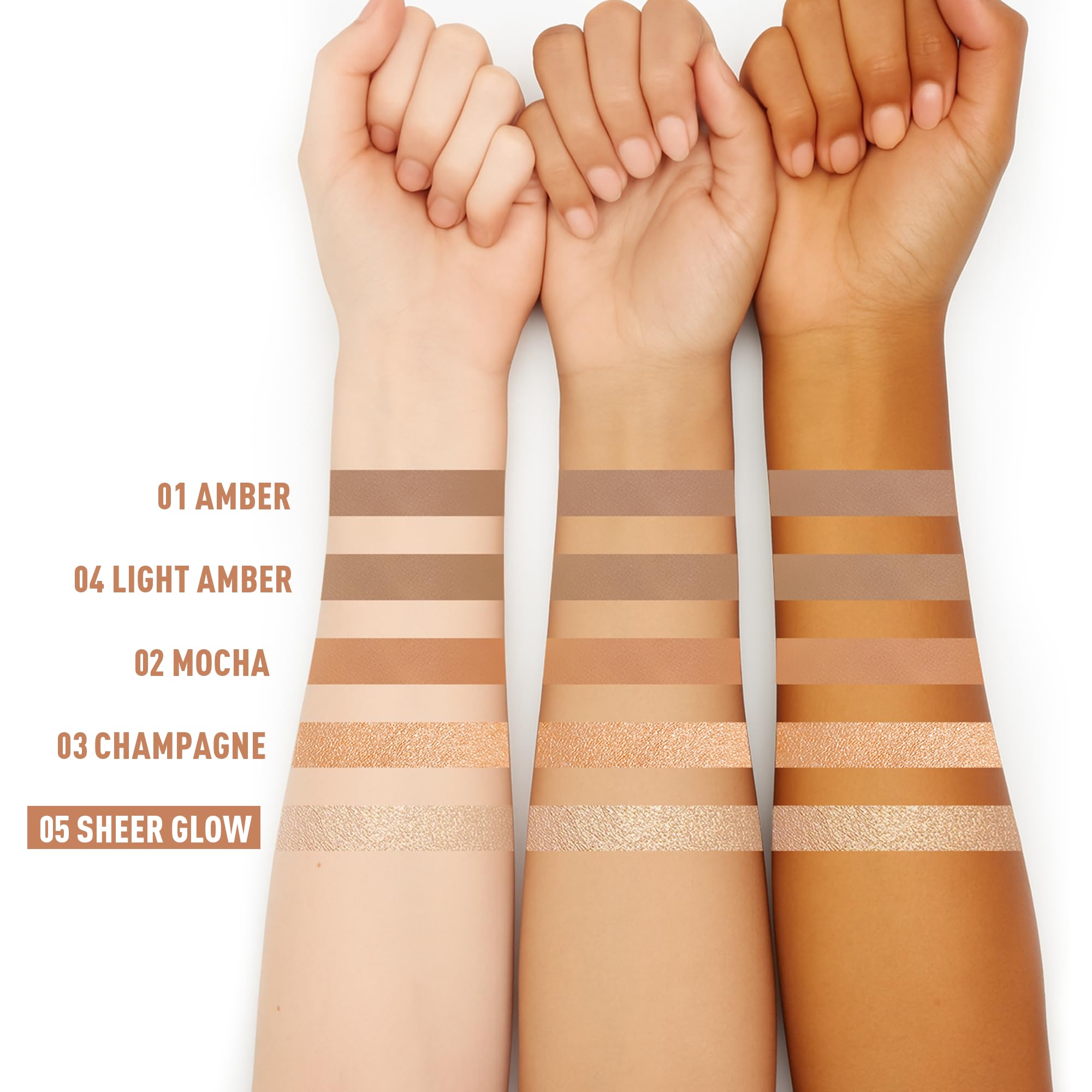FV contour-stick froid ambre, tenue résistante à l'eau toute la journée.